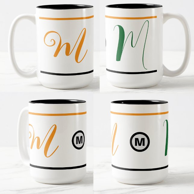 Unik Kaffe Mugg med Initialer (Gåside) (monogram mug)