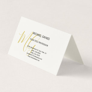 Unik kalligrafi av monogramkream från Guld Färg Visitkort