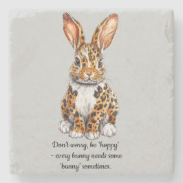 Unik kanin med fläckig leopard stenunderlägg