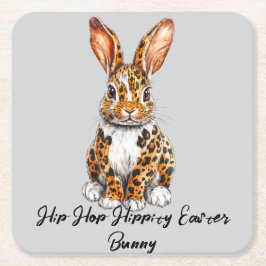 Unik kanin med fläckig leopard underlägg papper kvadrat