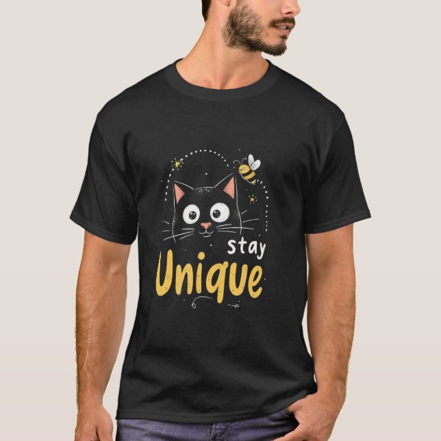 Unik kattmotiv t shirt (Framsida)