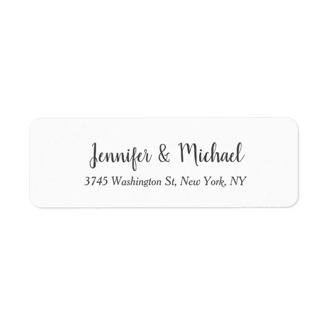 Unik klassisk Bröllop-kalligrafi Returadress Etikett (Framsidan)