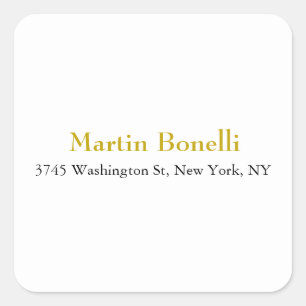 Unik klassisk enkel Guld Färg Namn Fyrkantigt Klistermärke