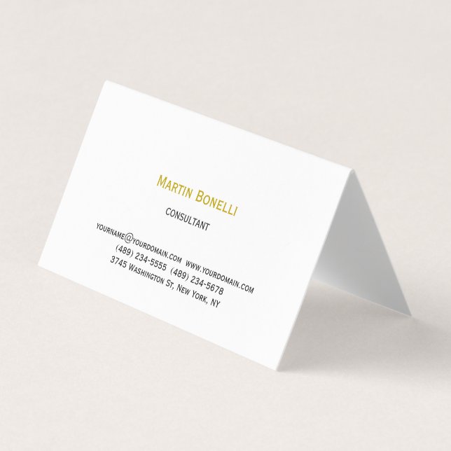 Unik klassisk minimalistisk guld-minimalistisk. visitkort (Framsida)