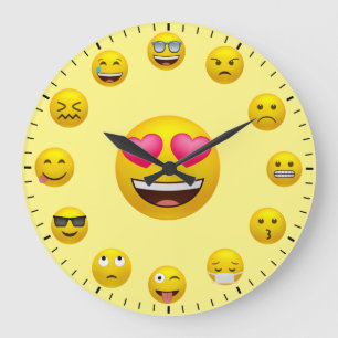 Unik klocka med emotikon-emoji-tema