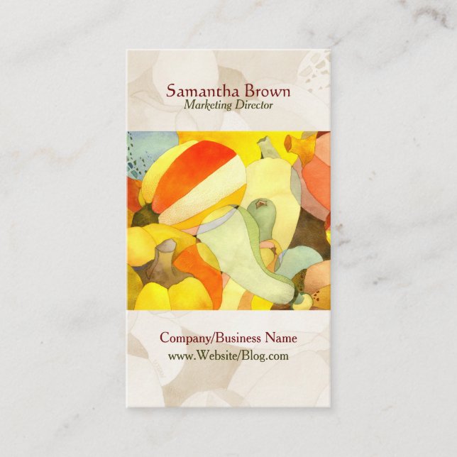 Unik kod för vattenfärgspumpor visitkort (Framsida)