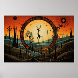 Unik Kokopelli-Abstrakt Poster