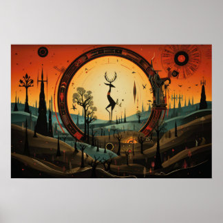 Unik Kokopelli-Abstrakt Poster