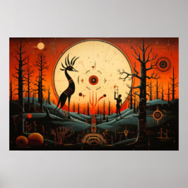 Unik Kokopelli-Abstrakt Poster
