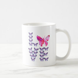 unik kollage art BUTTERFLIES stavning KÄRLEK Kaffemugg