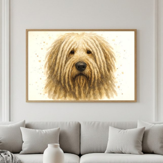 Unik Komondor Watercolor Porträtt Poster (Skapare uppladdad)