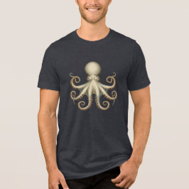 Unik konst av bläckfisk vetenskaplig diagram retro t shirt