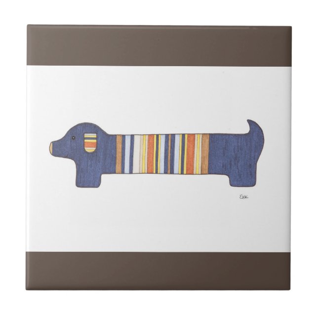 Unik konsthälsa - Dachshund #1 - Erin Brie Art Kakelplatta (Framsidan)