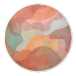 Unik konstnärlig keramisk knopp med levande Färg P