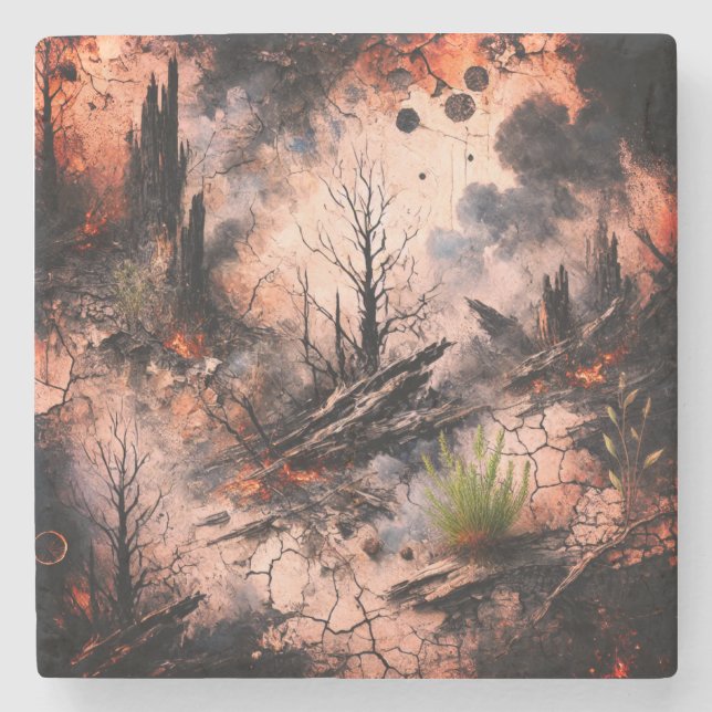 Unik konstnärlig stenkofta stenunderlägg (Framsidan)