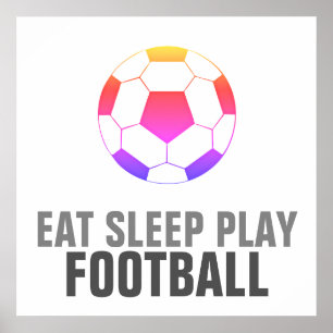 Unik kontur för fotboll i viloläge poster