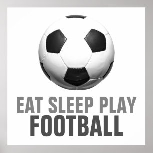 Unik kontur för fotboll i viloläge poster