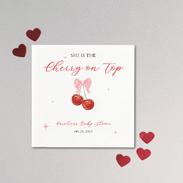 Unik körsbär på toppen Baby shower Pappersservett