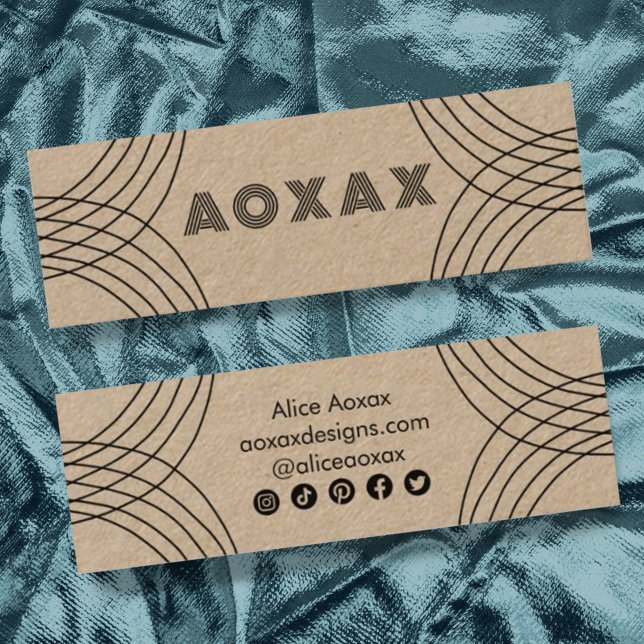 Unik kraftform för minimalistisk Linjer-Abstrakt Mini Visitkort (Skapare uppladdad)