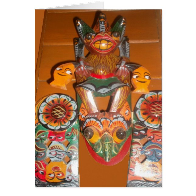 Unik kulturkonst - Sri Lankas/indonesisk design Hälsningskort (Framsidan)