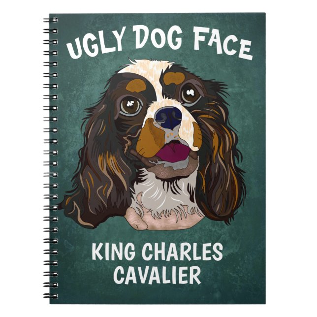 Unik Kung Charles Cavalier ful hund ansikte Anteckningsbok (Framsidan)