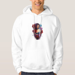 Unik kvinnotatuering T-Shirt | Svart blomma Abstr Hoodie