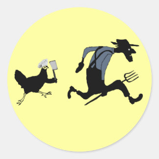 Unik kyckling runt klistermärke