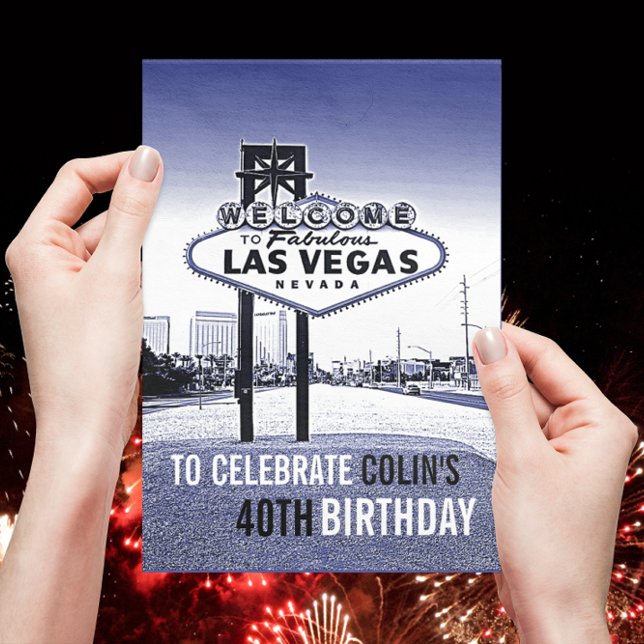 Unik Las Vegas Male's Födelsedagsfest inbjudan (Skapare uppladdad)