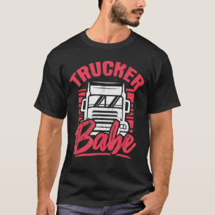 Unik lastbilschaufför Babe Trailer Lastbil T Shirt