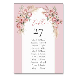 Unik lavish bouquet peonies pampas arch bordsnummer
