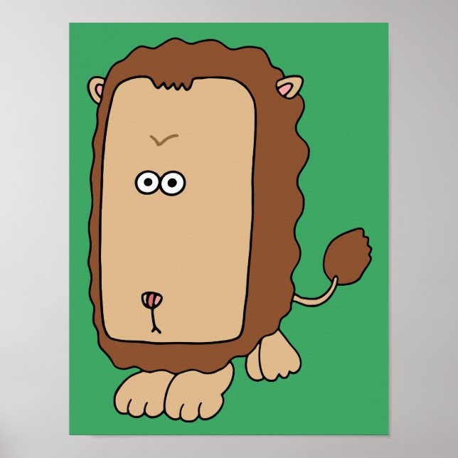 Unik lejon med stort ansikte. poster (Framsidan)