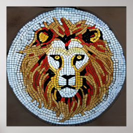 Unik Lejon Mosaik-simulering Poster