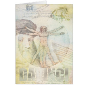 Unik Leonardo Da Vinci Vitruvian manCollage Hälsningskort