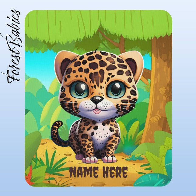 Unik leopard Kitten Jungle Wildlife Animal Musmatta (Leopard, Customizable ForestBabies Mouse Pad)