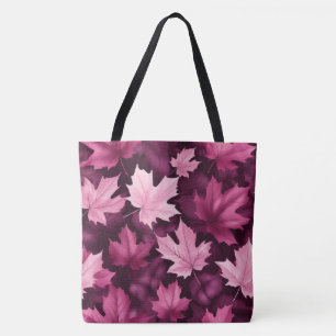 Unik Lila Maple Löv Large Shoulder Tote Tygkasse