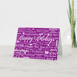 Unik Lila Modern Whimsical-julskript Helgkort