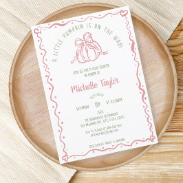 Unik liten knumpkin Whimsical Fall Baby Shower Inbjudningar