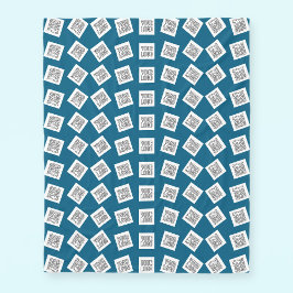 Unik Logotyp eller Image Mönster | Blått (redigerb Fleecefilt