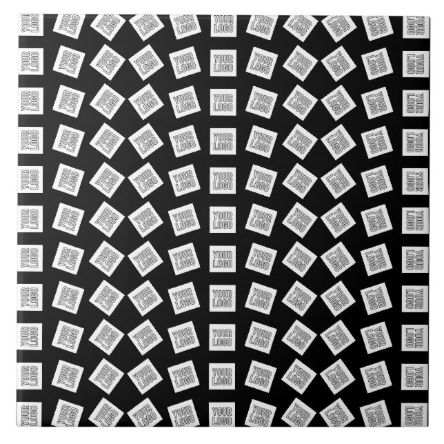 Unik Logotyp eller Image Mönster | Svart (redigerb Kakelplatta (Framsidan)