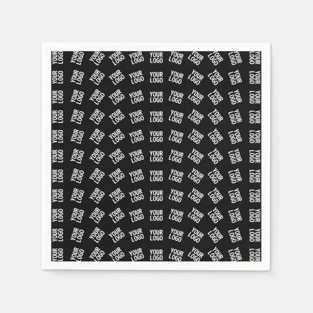 Unik Logotyp eller Image Mönster | Svart (redigerb Pappersservett (Framsidan)