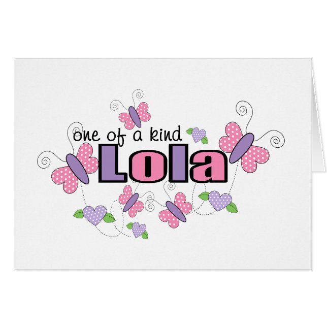 Unik Lola Hälsningskort (Framsidan Horizontal)