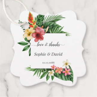 Unik Lush Tropical Garden Blommigt Bloom Bröllop Gåvor Etiketter