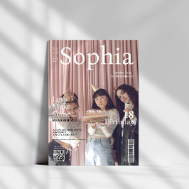 Unik magasintäckning qr-kod 18:e födelsedagen inbjudningar