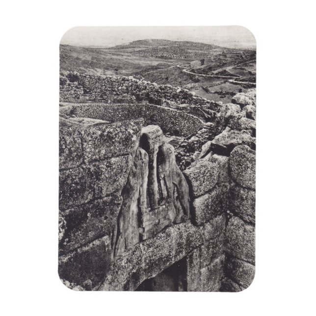 Unik magnet antique View LionsGate Mycenae Grekisk (Vertikal)