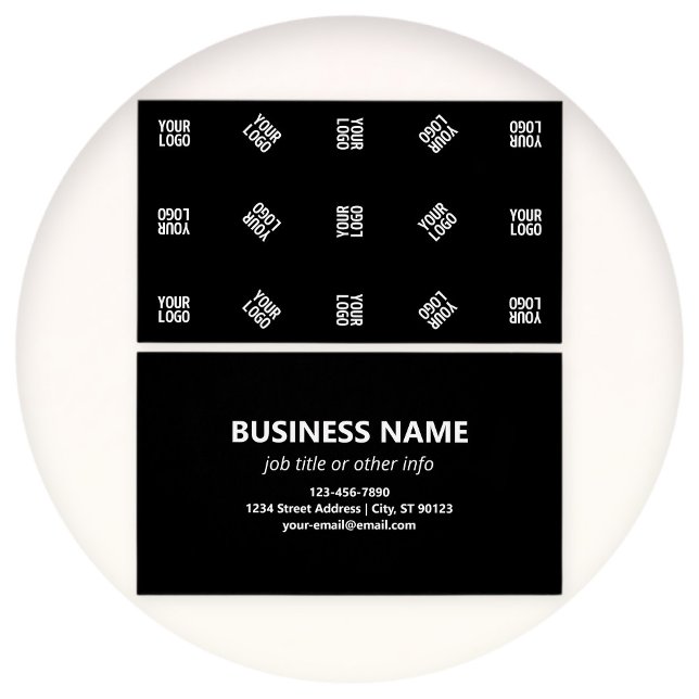 Unik mall för Modern Logotyp Mönster | Svart Visitkort (Skapare uppladdad)