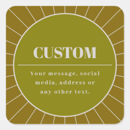 Unik mall för redigerbar design med upphöjda Retro Fyrkantigt Klistermärke