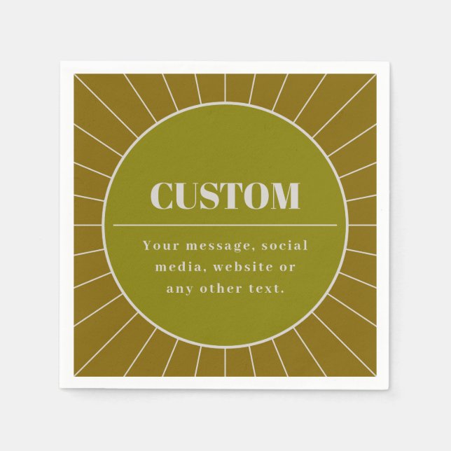 Unik mall för redigerbar design med upphöjda Retro Pappersservett (Framsidan)