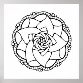 Unik Mandala-konturer för vuxna att färglägga Post Poster