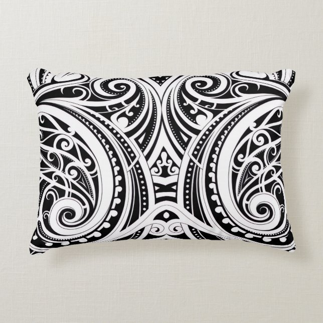 Unik Māori-design för NZKULTURE Prydnadskudde (Framsidan)