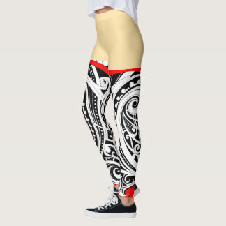 Unik Māori-design RED Leggings